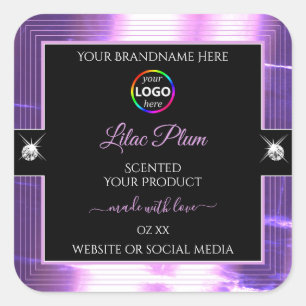 Deluxe Lilac brillante negro con etiqueta de produ