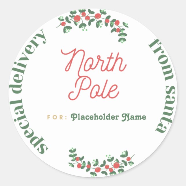 Delviery Kraft Pegatina del Polo Norte. (Anverso)