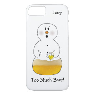 Demasiada cerveza Snowman iPhone 7 Funda