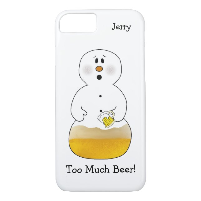 Demasiada cerveza Snowman iPhone 7 Funda (Reverso)