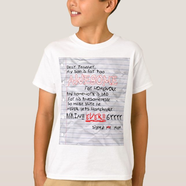 Demasiado asombroso para la camiseta casera (Anverso)