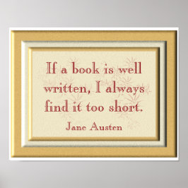 Demasiado corto - Cita de Jane Austen - impresión 
