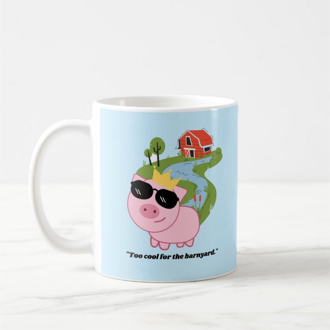 Demasiado fresco para la cita de barnypig- taza de (Izquierda)