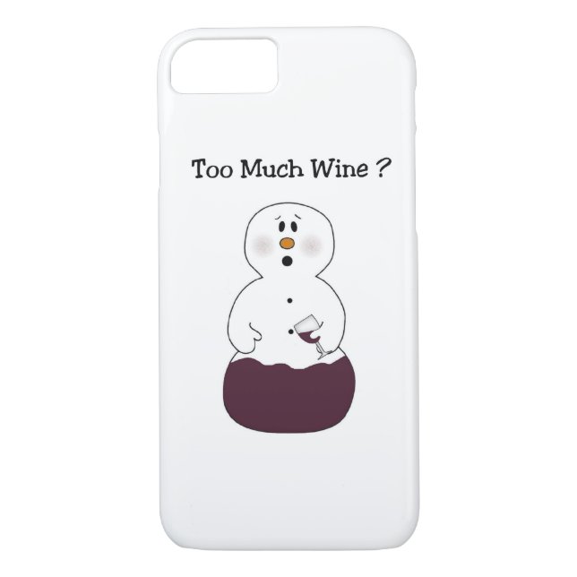 Demasiado Funda de Wine Snowman para iPhone 7 (Reverso)