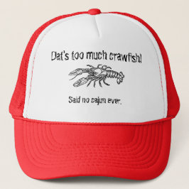 Demasiado gorra chistoso del camionero de Cajun de