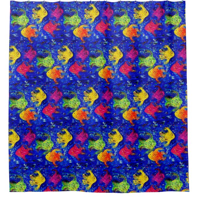 Demasiado Guay para la cortina de ducha de peces e (Anverso)