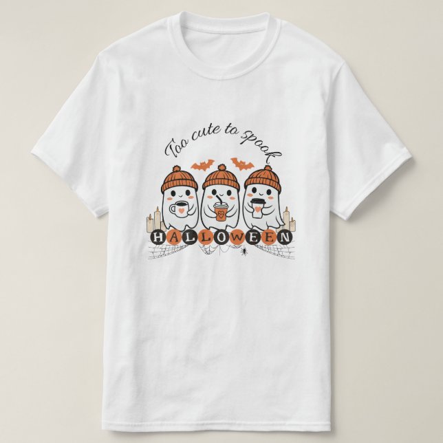 Demasiado lindo para hablar la camiseta de Hallowe (Diseño del anverso)