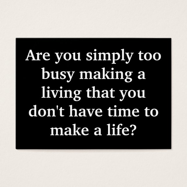 ¿Demasiado ocupado? Tarjeta Sizzle (Frente)