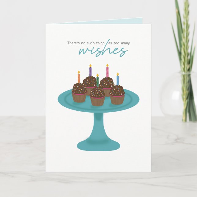 Demasiados Deseos Tarjeta Cupcake (Anverso)