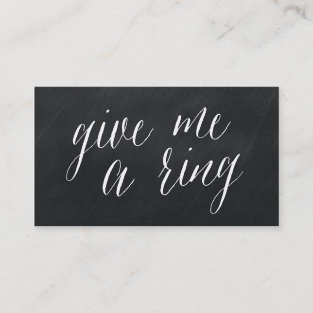 Déme un anillo las tarjetas de visita modernas de (Anverso)