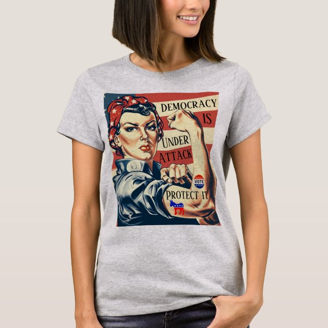 Democracia/ Proteger camiseta (Anverso)