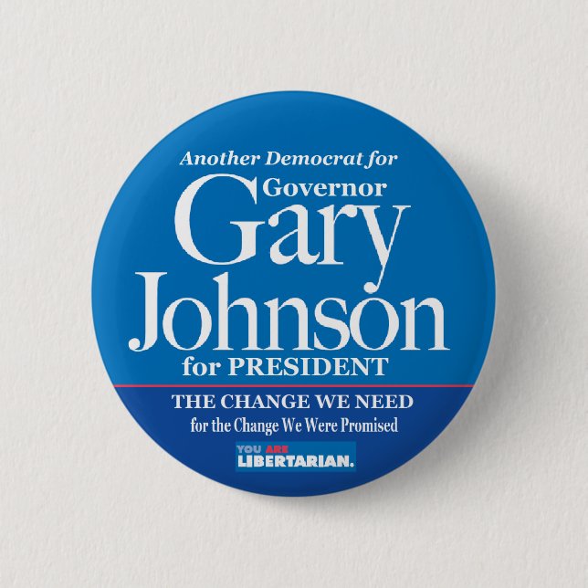 Demócrata para el botón de Gary Johnson (Anverso)