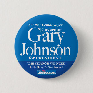 Demócrata para el botón de Gary Johnson