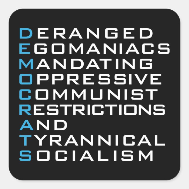 Demócratas Acrónimo - Pegatinas Divertidas (Anverso)