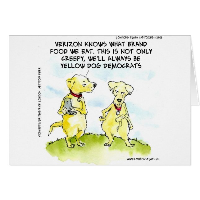Demócratas del Perro Amarillo Divertido (Anverso (Horizontal))