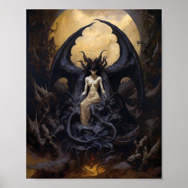 Demonesa Gótico de fantasía oscuro arte gótico (Frente)