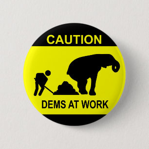 Dems en el botón del trabajo