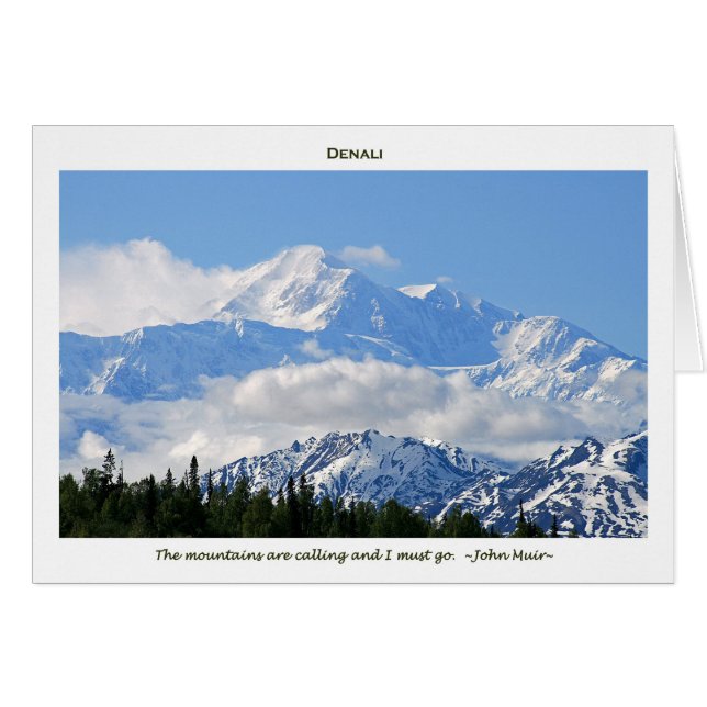 Denali / Mtns están llamando-J Muir/con frontera (Anverso (Horizontal))
