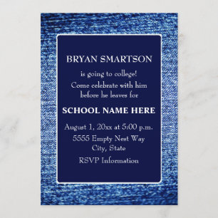 Denim azul - Ver Invitación del Fiesta del maleter