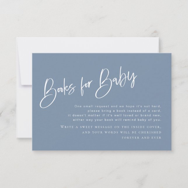 Denim Blue Boy Baby Shower Books para bebé (Anverso)