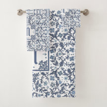 Denim Blue Floral Personalizado