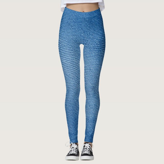 Denim Blue Jeans Pattern All-Over-Print Leggings (Anverso)