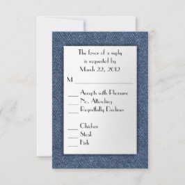 Denim Blue RSVP con opción de menú