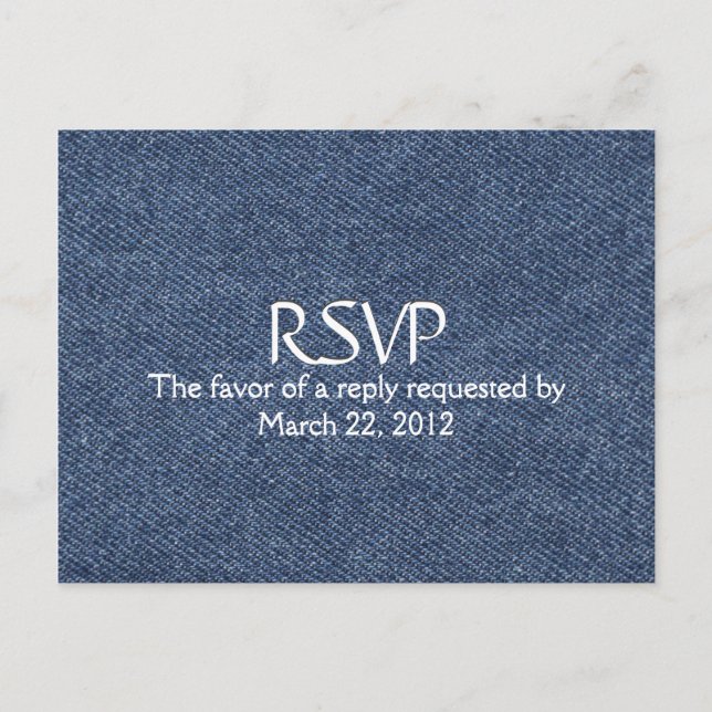 Denim Blue RSVP con opción de menú (Anverso)