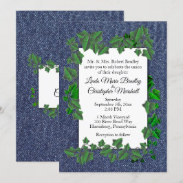 Denim de boda de país Invitación 5" x 7"