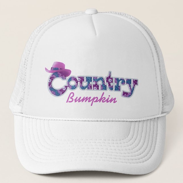 Denim de calabaza azul gorra blanco rosado (Anverso)