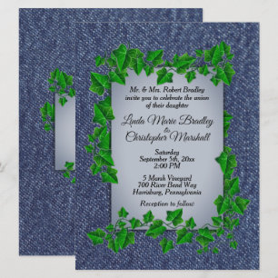 Denim de matrimonio de campo Invitación de 6,5" x