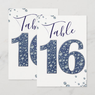 Denim & Diamonds Bling Sparkle Número de Mesa 16