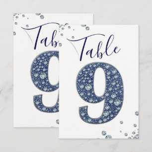 Denim & Diamonds Brillo Chispa Número de Mesa 9 NU