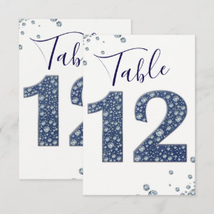 Denim & Diamonds Brillo Destello Número de Mesa 12