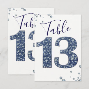 Denim & Diamonds Brillo Destello Número de Mesa 13