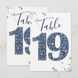 Denim & Diamonds Brillo Destello Número de Mesa 19