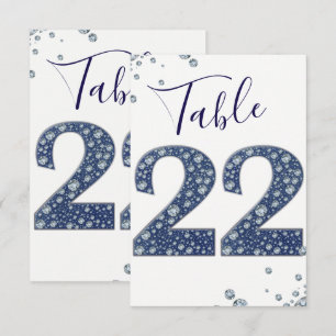 Denim & Diamonds Brillo Destello Número de Mesa 22