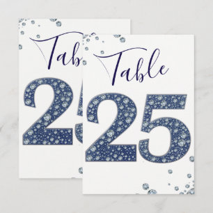 Denim & Diamonds Brillo Destello Número de Mesa 25