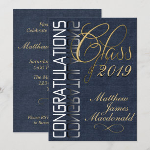Denim Invitación a la fiesta formal de graduación