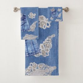 Denim Jean bolsillos, gatitos y patrón de repetici