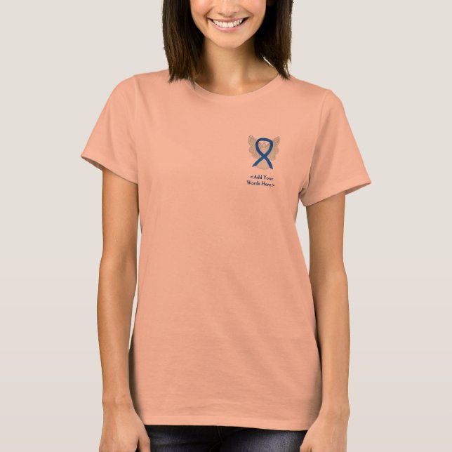 Denim Ribbon Angel Causa Conciencia Camisetas Pers (Anverso)