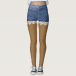 Denim Shorts Leggings Lace<br><div class="desc">Este diseño fue creado a través del arte digital. Se puede personalizar haciendo clic en el botón personalizar y cambiando el color, agregando un nombre, iniciales o tus palabras favoritas. Contáctame en colorflowcreations@gmail.com si quieres tener este diseño en otro producto. Compra mi pintura de acrílico abstracta original a la venta...</div>