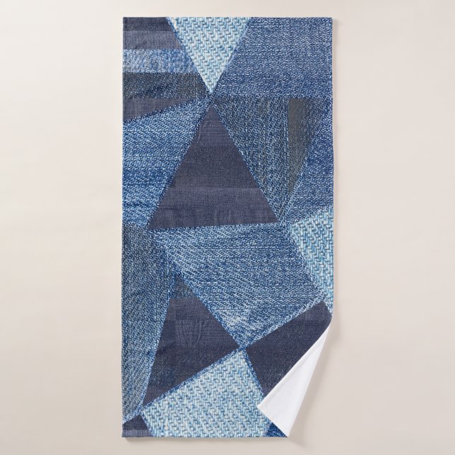 Denim Urban: Doloridos Parchwork a rayas. (Toalla de baño)