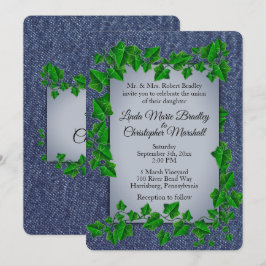 Denim Vines Wedding Invitación