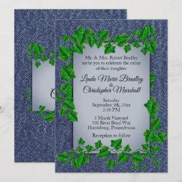 Denim Vines Wedding Invitación