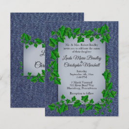 Denim Vines Wedding Invitación