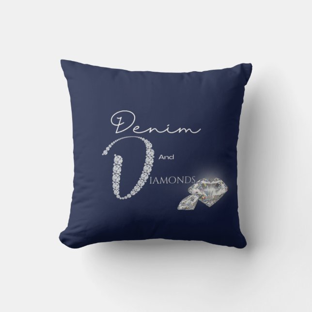 Denim y diamantes tiran almohada (Anverso)