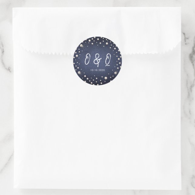 Denim y Pearls Pegatina (Bolso)