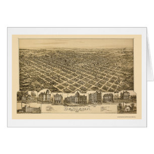 Denison, mapa panorámico de TX - 1891