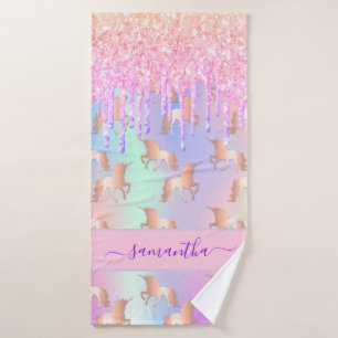 Denominación holográfica de unicornio morado rosa